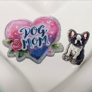 Dog Mom Flatback Focal Bead Frenchie Beaded Pen Acrylic Badge Crafts
